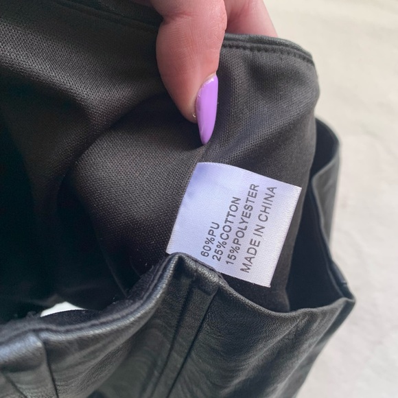 White Fox Boutique Strapless Faux Leather Bustier Crop Top - Picture 6 of 8